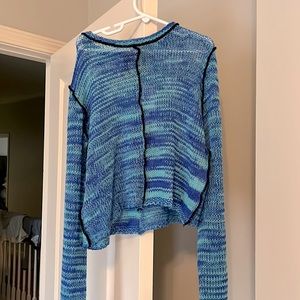 Ragged Priest longsleeve cropped patchwork striped sweater